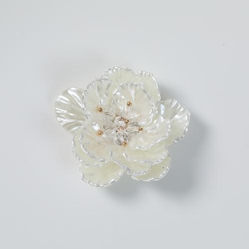 Mobile Phone DIY Decoration, Plastic, with Crystal, Tree Paeony, handmade, 47x47mm, Sold By PC