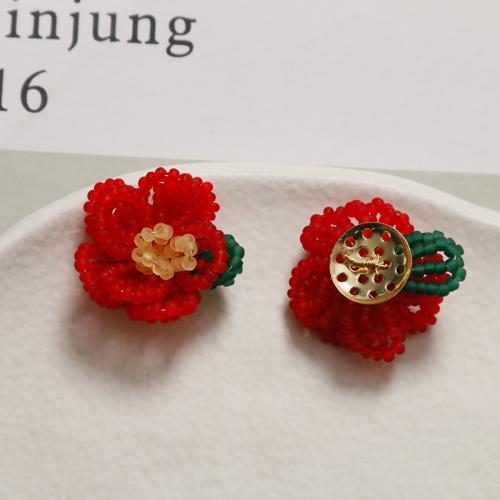 Hair Accessories DIY Findings, Seedbead, Flower, handmade, 21x20mm, Sold By PC