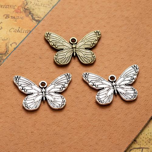 Tibetan Style Animal Pendants, Butterfly, plated, DIY, more colors for choice, nickel, lead & cadmium free, 29x20mm, 100PCs/Bag, Sold By Bag