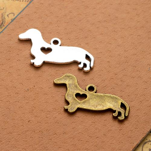 Pendentifs animaux en alliage de zinc, chien, Placage, DIY, plus de couleurs à choisir, protéger l'environnement, sans nickel, plomb et cadmium, 33x18mm, 100PC/sac, Vendu par sac