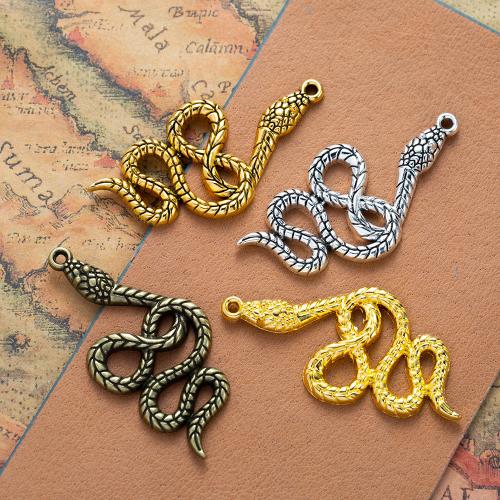 Tibetan Style Animal Pendants, Snake, plated, DIY, more colors for choice, nickel, lead & cadmium free, 53x26mm, 100PCs/Bag, Sold By Bag