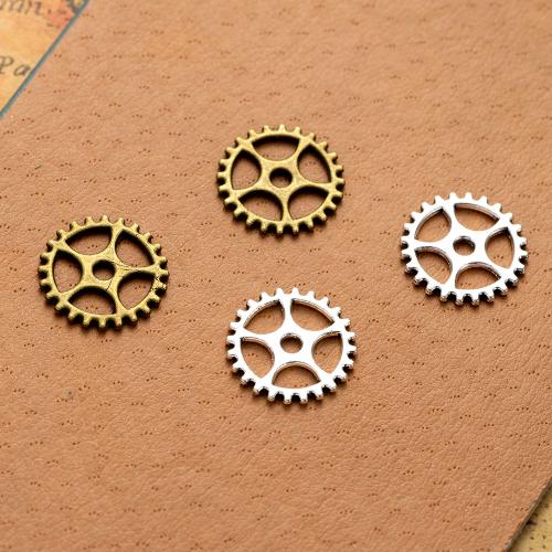 Tibetan Style Pendants, Gear Wheel, plated, DIY, more colors for choice, nickel, lead & cadmium free, 15mm, 100PCs/Bag, Sold By Bag