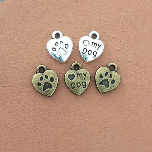 Tibetan Style Heart Pendants, plated, DIY, more colors for choice, nickel, lead & cadmium free, 13x10mm, 100PCs/Bag, Sold By Bag