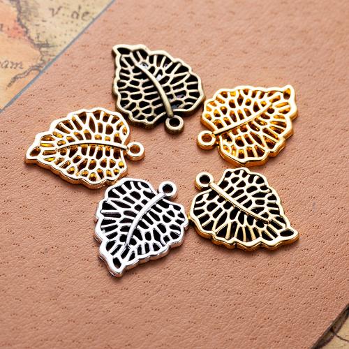 Tibetan Style Leaf Pendants, plated, DIY, more colors for choice, nickel, lead & cadmium free, 23x18mm, 100PCs/Bag, Sold By Bag