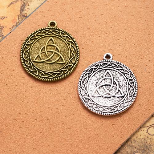 Tibetan Style Pendants, Round, plated, DIY, more colors for choice, nickel, lead & cadmium free, 32x28mm, 100PCs/Bag, Sold By Bag