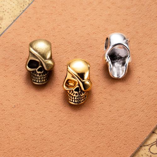 Tibetan Style Jewelry Beads, Skull, plated, DIY, more colors for choice, nickel, lead & cadmium free, 19x12mm, 100PCs/Bag, Sold By Bag