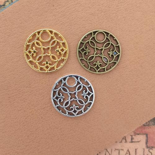 Tibetan Style Pendants, Round, plated, DIY, more colors for choice, nickel, lead & cadmium free, 20mm, 100PCs/Bag, Sold By Bag