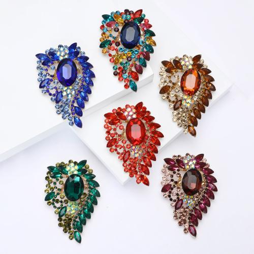 Broches en alliage de zinc, Placage, pour femme & avec strass, plus de couleurs à choisir, protéger l'environnement, sans nickel, plomb et cadmium, Vendu par PC