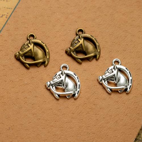 Tibetan Style Animal Pendants, Horse, plated, DIY, more colors for choice, nickel, lead & cadmium free, 18x16mm, 100PCs/Bag, Sold By Bag