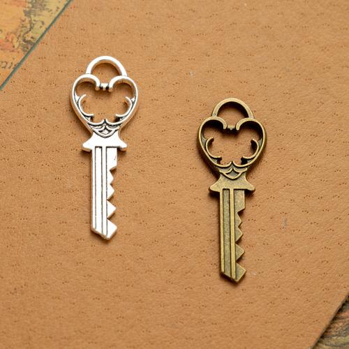 Tibetan Style Key Pendants, plated, DIY, more colors for choice, nickel, lead & cadmium free, 100PCs/Bag, Sold By Bag