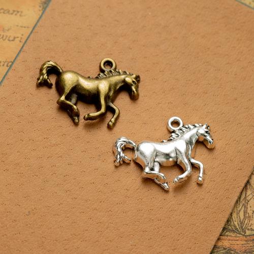 Colgantes Animales de Aleación de Zinc, Caballo, chapado, Bricolaje, más colores para la opción, libre de níquel, plomo & cadmio, 30x22mm, 100PCs/Bolsa, Vendido por Bolsa