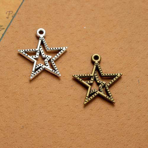 Tibetan Style Star Pendant, plated, DIY, more colors for choice, nickel, lead & cadmium free, 23x21mm, 100PCs/Bag, Sold By Bag