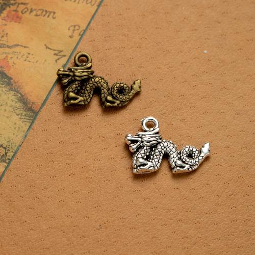 Tibetan Style Animal Pendants, Dragon, plated, DIY, more colors for choice, nickel, lead & cadmium free, 21x15mm, 100PCs/Bag, Sold By Bag