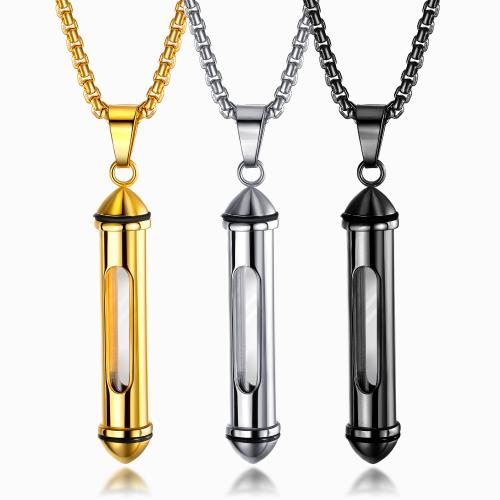 Stainless Steel Jewelry Necklace, 304 Stainless Steel, with Glass, plated, fashion jewelry & Unisex & different styles for choice, more colors for choice, Length:550 mm, Sold By PC