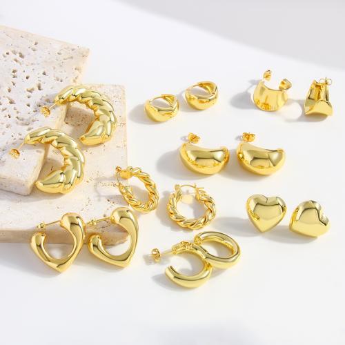 Brass Stud Earring, gold color plated, fashion jewelry & different styles for choice & for woman, Sold By Pair