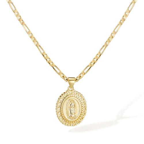 Brass Necklace, with 55mm extender chain, 14K gold plated, fashion jewelry & for woman & hollow, Length:505 mm, Sold By PC