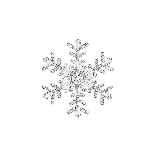 Weihnachten Broschen, Zinklegierung, mit kubischer Zirkonia, Schneeflocke, platiniert, Weihnachts-Design & Modeschmuck & unisex, verkauft von PC