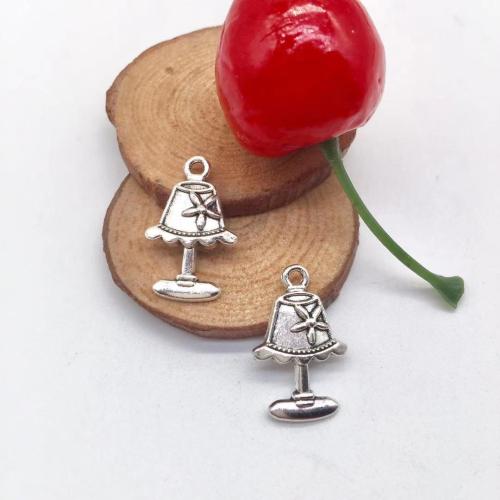 Tibetan Style Pendants, Desk Lamp, antique silver color plated, DIY, 23x15x3mm, 100PCs/Bag, Sold By Bag