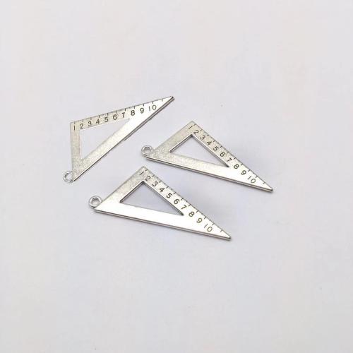 Zink-Aluminium-Anhänger, Zinklegierung, Lineal, antik silberfarben plattiert, DIY, 50x26mm, 100PCs/Tasche, verkauft von Tasche