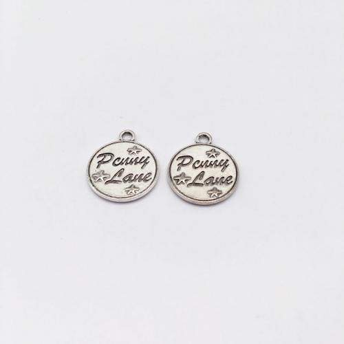 Tibetan Style Pendants, Round, antique silver color plated, DIY, 25x21mm, 100PCs/Bag, Sold By Bag