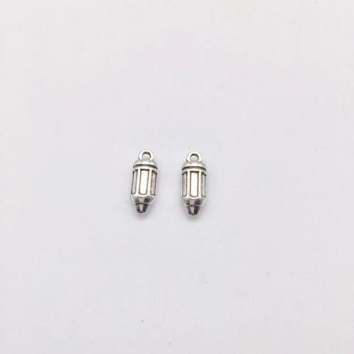 Zink-Aluminium-Anhänger, Zinklegierung, Bleistift, antik silberfarben plattiert, DIY, 18x7x5mm, 100PCs/Tasche, verkauft von Tasche