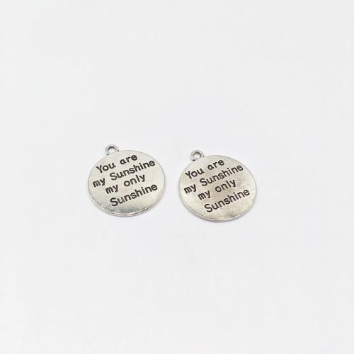 Tibetan Style Pendants, Round, antique silver color plated, DIY, 28x24mm, 100PCs/Bag, Sold By Bag