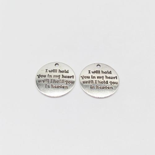 Tibetan Style Pendants, Round, antique silver color plated, DIY, 25x25mm, 100PCs/Bag, Sold By Bag