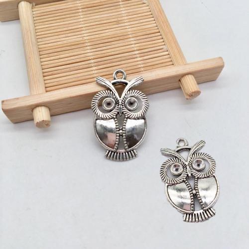 Tibetan Style Animal Pendants, Owl, antique silver color plated, DIY, 34x21mm, 100PCs/Bag, Sold By Bag