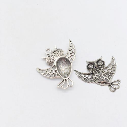 Tibetan Style Animal Pendants, Owl, antique silver color plated, DIY, 37x36mm, 100PCs/Bag, Sold By Bag