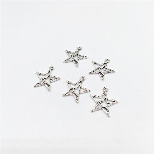 Tibetan Style Star Pendant, antique silver color plated, DIY, 21x23mm, 100PCs/Bag, Sold By Bag