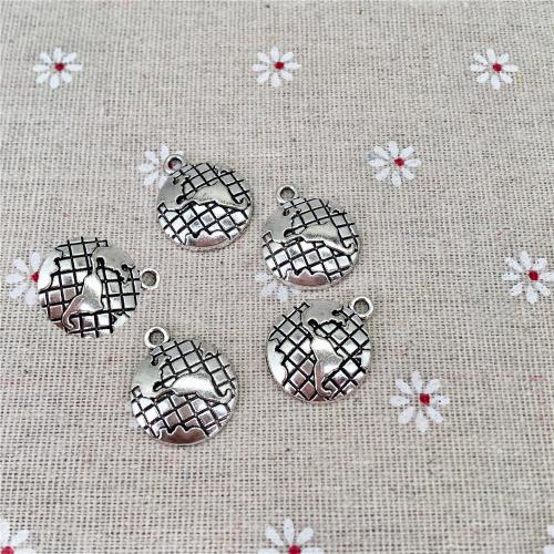 Tibetan Style Pendants, Round, antique silver color plated, DIY, 20x24mm, 100PCs/Bag, Sold By Bag