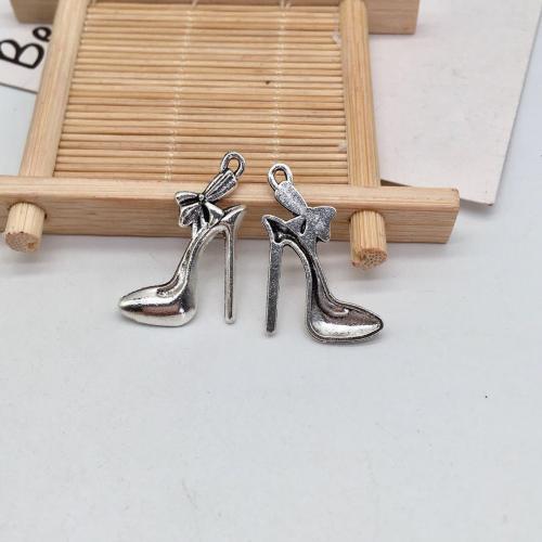 Tibetan Style Shoes Pendants, antique silver color plated, DIY, 30x19x3mm, 100PCs/Bag, Sold By Bag