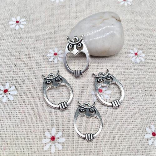 Tibetan Style Animal Pendants, Owl, antique silver color plated, DIY, 24x16mm, 100PCs/Bag, Sold By Bag