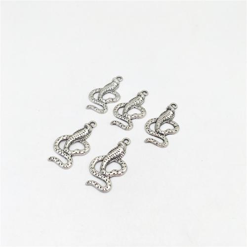 Tibetan Style Animal Pendants, Snake, antique silver color plated, DIY, 18x10x2mm, 100PCs/Bag, Sold By Bag