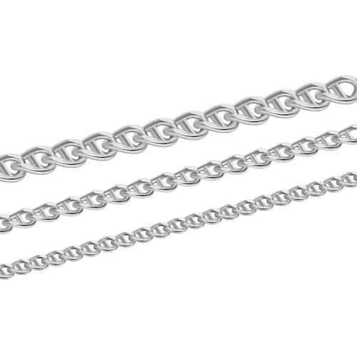 925 Sterling Silver Chains, DIY & flower cut & different size for choice, silver color, Sold By m