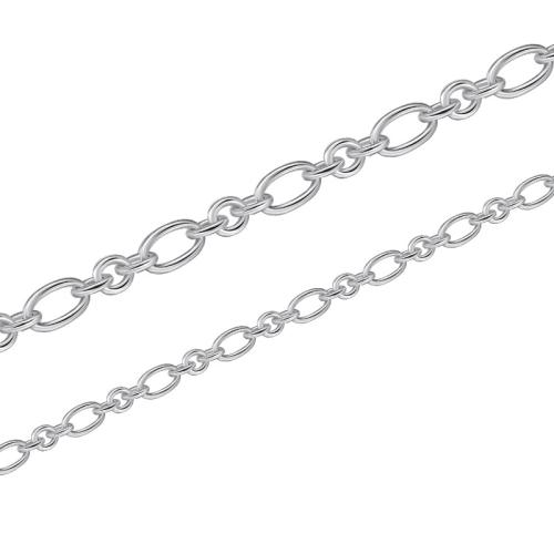 925 Sterling Silver Chains, cross chain & DIY & different size for choice, silver color, Sold By m