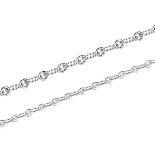 925 Sterling Silver Chains, cross chain & DIY & different size for choice, silver color, Sold By m