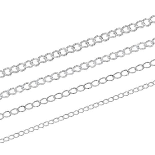 925 Sterling Silver Chains, DIY & different size for choice, silver color, Sold By m