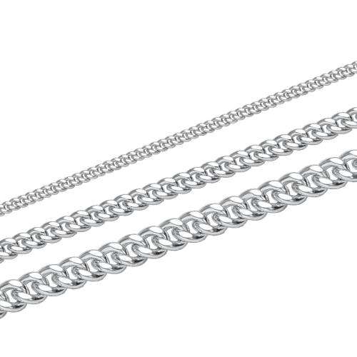 925 Sterling Silver Chains, sideways chain & DIY & flower cut & different size for choice, silver color, Sold By m