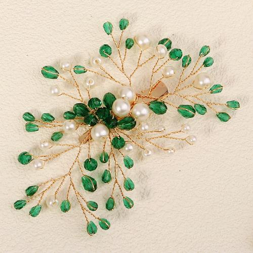 Alligator Hair Clip, Iron, with brass wire & Plastic Pearl & Acrylic, for bridal, more colors for choice, Sold By PC