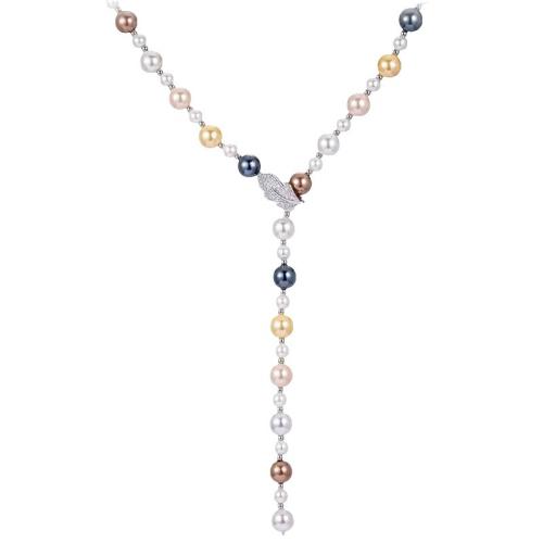 Cadena Suéter, metal, con Perlas plásticas, para mujer & con diamantes de imitación, más colores para la opción, longitud:aproximado 83 cm, Vendido por UD