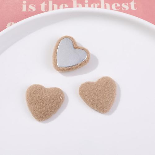 Hair Accessories DIY Findings, Plush, Heart, more colors for choice, 25x27mm, Sold By PC