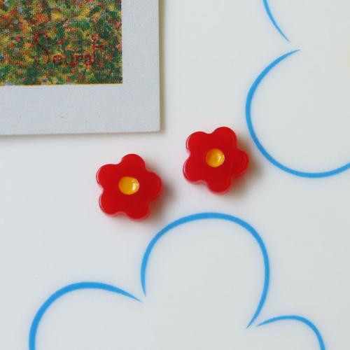 Mobile Phone DIY Decoration, Acrylic, Flower, more colors for choice, 6x6mm, Sold By PC