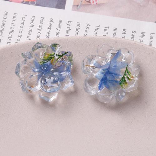 Mobile Phone DIY Decoration, Resin, with Dried Flower, Flower, epoxy gel, more colors for choice, 25mm, Sold By PC