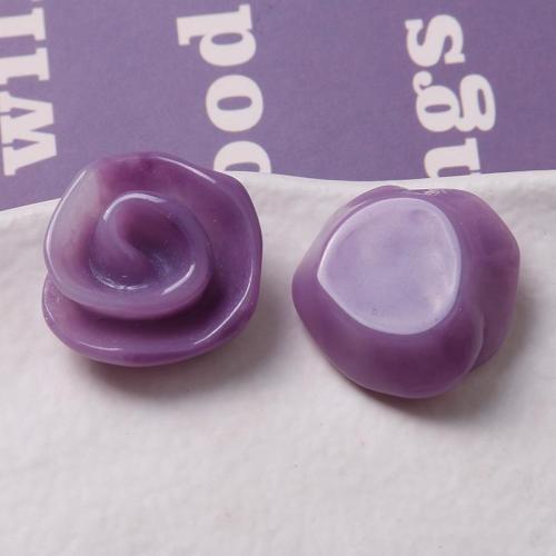 Hair Accessories DIY Findings, Resin, Flower, epoxy gel, purple, 25x24mm, Sold By PC