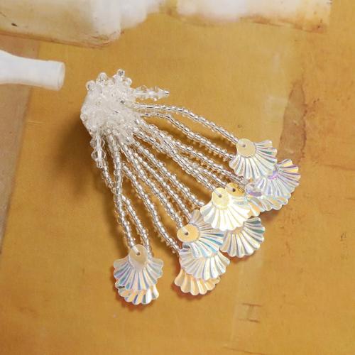 Hair Accessories DIY Findings, Seedbead, Flower, handmade, 55x35mm, Sold By PC