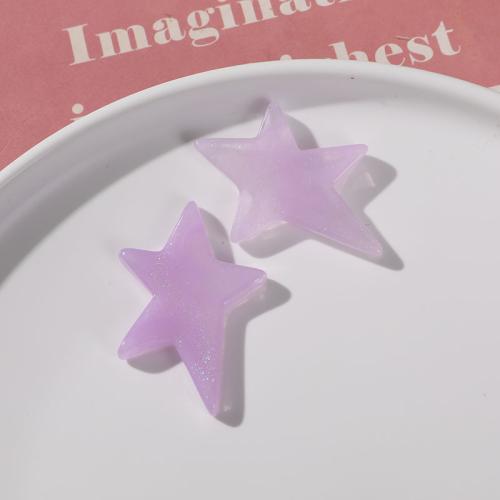 Hair Clip Findings, Resin, Star, polished, DIY, more colors for choice, 48x32mm, Sold By PC