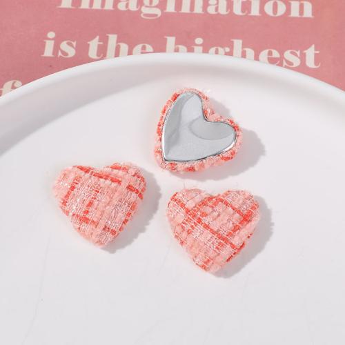 Hair Accessories DIY Findings, Cloth, Heart, handmade, more colors for choice, 27x26mm, Sold By PC