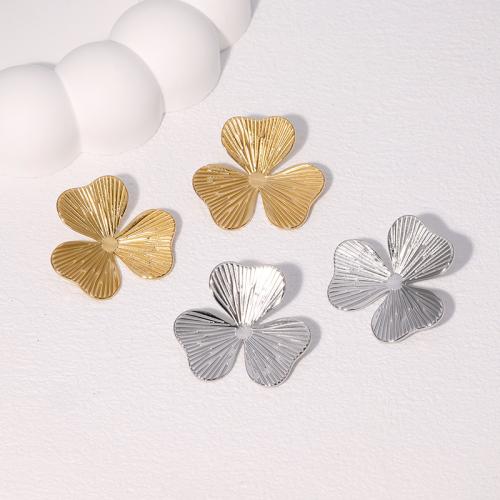 Stainless Steel Stud Earrings, 304 Stainless Steel, Flower, fashion jewelry & for woman, more colors for choice, 28.50mm, Sold By Pair