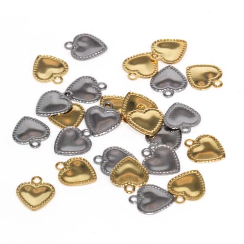 Stainless Steel Heart Pendants, 304 Stainless Steel, DIY, more colors for choice, 10x8mm, 50PCs/Bag, Sold By Bag